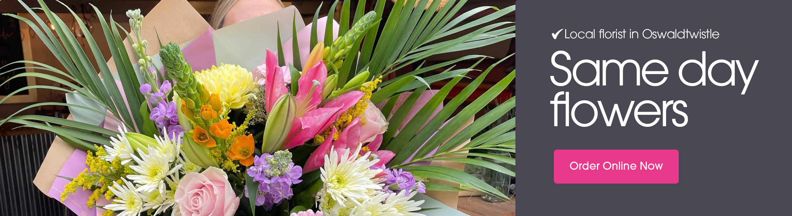 Seasonal bouquets from Flower Power @ The Paddock in Oswaldtwistle offering same-day delivery